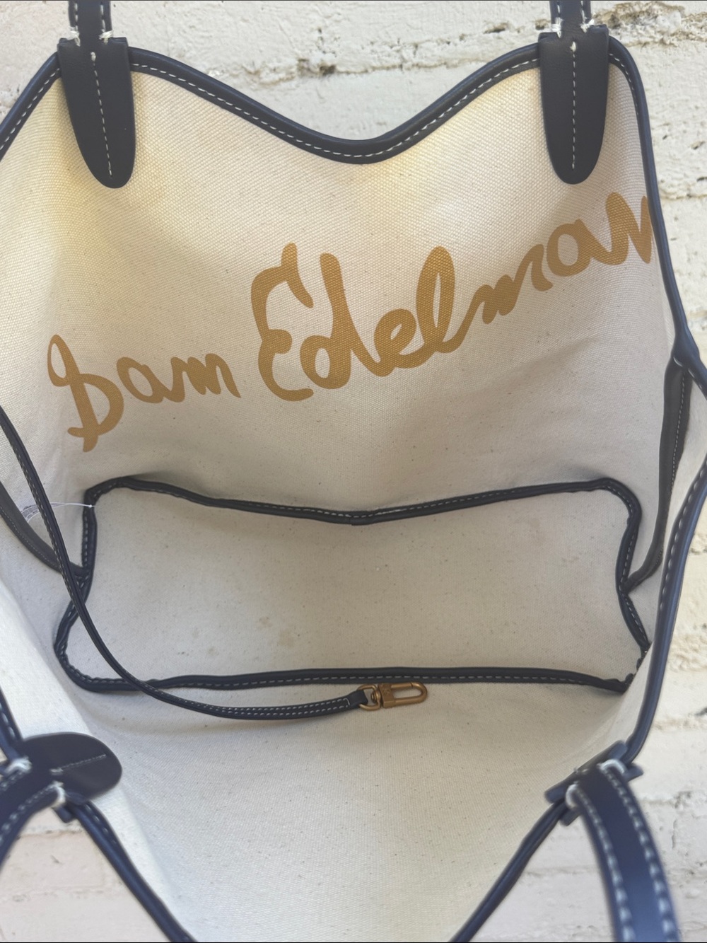 Sam Edelman Medium Harper Monogram Shopper Tote Navy - Picture 9 of 14